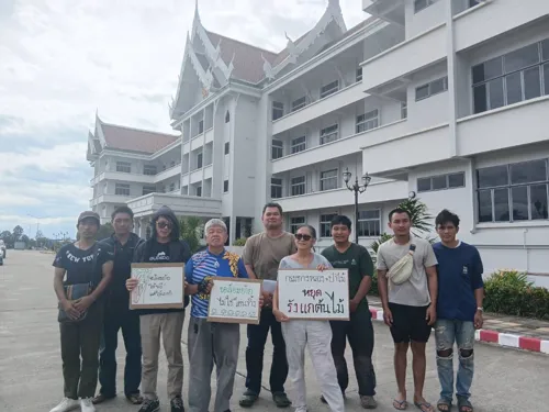Lamphun residents and a landscape firm press governor to swap tree felling for transplanting on Ban Hong–Li road widening