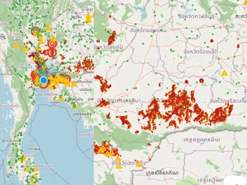 GISTDA satellite map flags high flood-stagnation risk across central, northern and northeastern Thailand