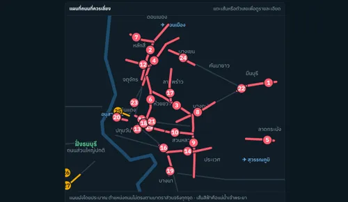Bangkok's new flood-road map flags red and orange streets from 4am