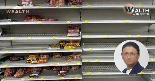 Flood panic buying empties shelves for days; stock at stores is fine, restocking may lag